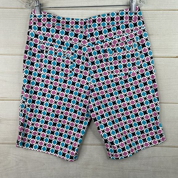 Nivo by Lanctot Golf Shorts Womens 6 Geometric Print Stretch Bermuda Pockets - Picture 7 of 10